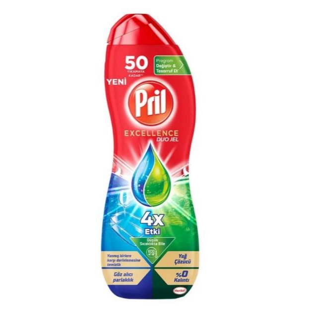 ژل ماشین ظرفشویی پریل مدل Duo Jel دوفاز چربی‌زدا ۹۰۰ میلی‌لیتر (خارجی)