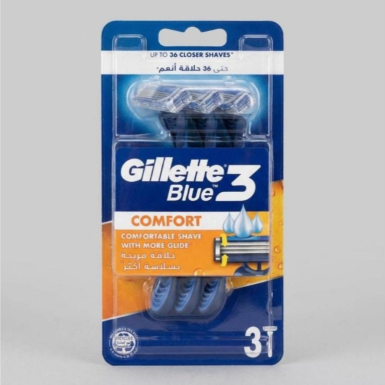 خودتراش ژیلت مدل Blue3 Comfort سه‌لبه بستهٔ ۳ عددی