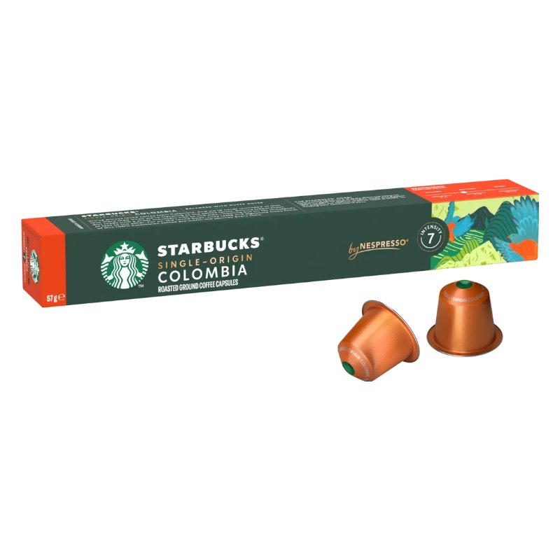 کپسول قهوه استارباکس مدل Single-Origin Colombia (کلمبیا تک‌خاستگاه) سازگار با نسپرسو – بستهٔ ۱۰ عددی