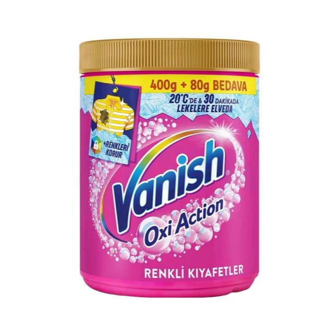 پودر لکه‌بر لباس ونیش مدل Oxi Action مخصوص لباس‌های رنگی ۴۸۰ گرم (۴۰۰+۸۰ گرم هدیه)