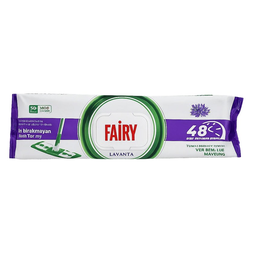دستمال مرطوب مخصوص تی (کف‌شوی) فیری مدل Lavanta با رایحهٔ اسطوخودوس بستهٔ ۵۰ عددی