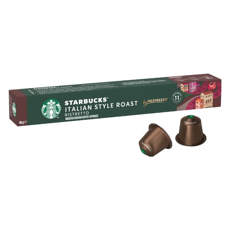 کپسول قهوه استارباکس مدل Italian Style Roast (ایتالین استایل رُست) سازگار با نسپرسو – بستهٔ ۱۰ عددی