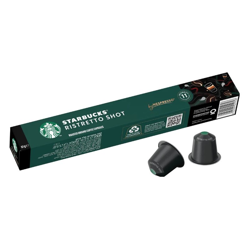 کپسول قهوه استارباکس مدل Ristretto Shot (ریسترتو شات) سازگار با نسپرسو – بستهٔ ۱۰ عددی