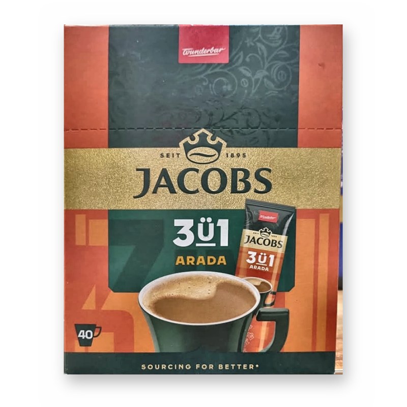 کافی میکس جاکوبز ۳ در ۱ (Jacobs 3'ü 1 Arada) – جعبهٔ ۴۰ ساشهٔ ۱۶ گرمی