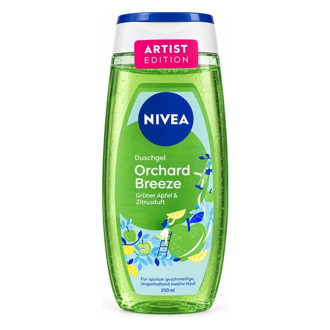 شامپو بدن نیوآ مدل Orchard Breeze نسخهٔ Artist Edition با رایحهٔ میوه‌ای و خنک ۲۵۰ میلی‌لیتر