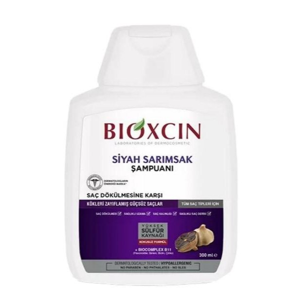 شامپو ضد ریزش بیوکسین مدل Black Garlic (سیر سیاه) بدون سولفات مناسب انواع مو ۳۰۰ میلی‌لیتر