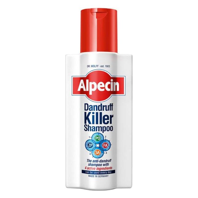 شامپو ضد شوره آلپسین مدل Dandruff Killer با کافئین و پیروکتون اولامین مخصوص آقایان ۲۵۰ میلی‌لیتر