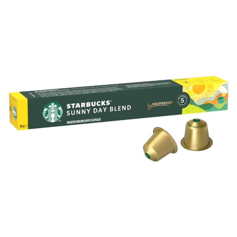 کپسول قهوه استارباکس مدل Sunny Day Blend (سانی دی بلند) سازگار با نسپرسو – بستهٔ ۱۰ عددی