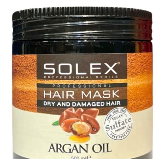 ماسک مو داخل حمام سولکس مدل Argan Oil (روغن آرگان) بدون سولفات و پارابن ۵۰۰ میلی‌لیتر