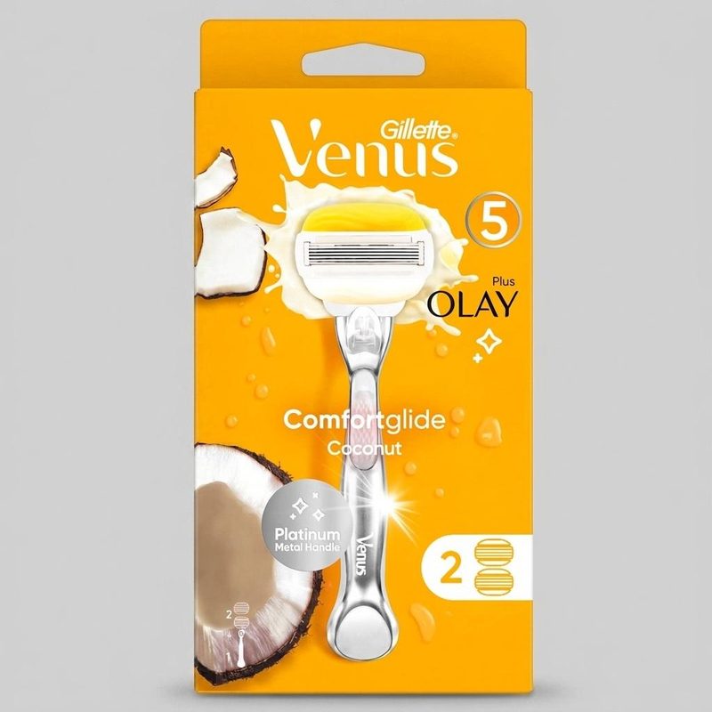 خودتراش زنانه ژیلت مدل Venus Olay پنج‌لبه با نوار ژل اولای