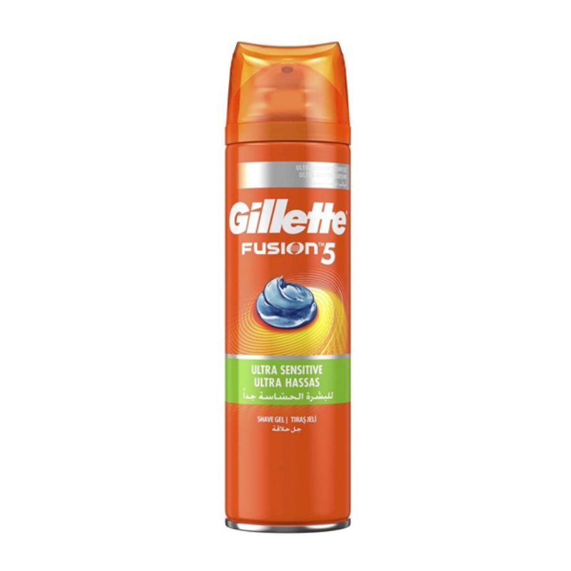 ژل اصلاح ژیلت مدل Fusion5 Ultra Sensitive مخصوص پوست حساس ۲۰۰ میلی‌لیتر