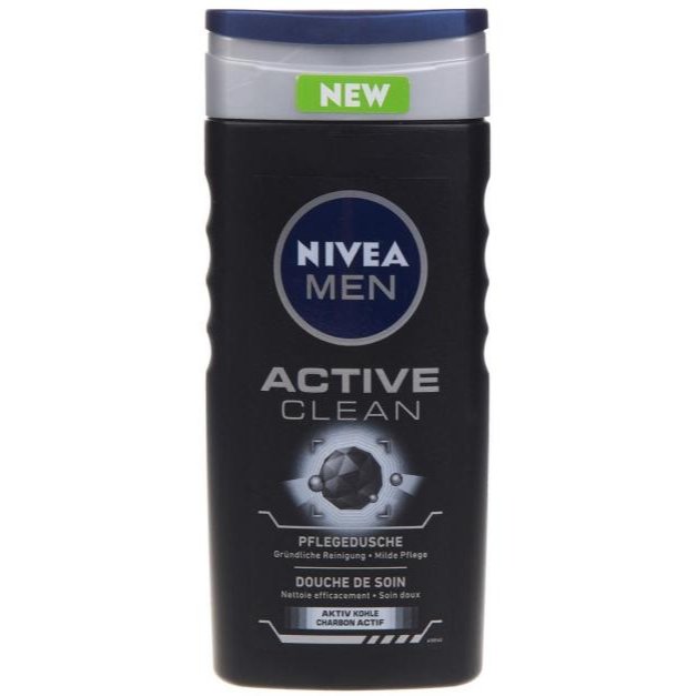 شامپو بدن مردانه نیوآ من مدل Active Clean با زغال فعال ۲۵۰ میلی‌لیتر