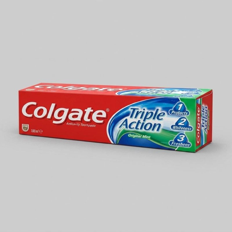 خمیر دندان کولگیت مدل Triple Action سه‌کاره با طعم نعناع ۱۰۰ میلی‌لیتر