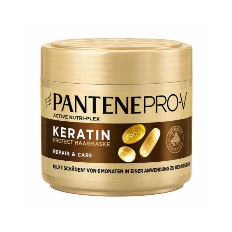 ماسک موی ترمیم‌کننده پنتن پرو-وی مدل Keratin Repair Care با آرگان مناسب انواع مو ۳۰۰ میلی‌لیتر (کاسه‌ای)