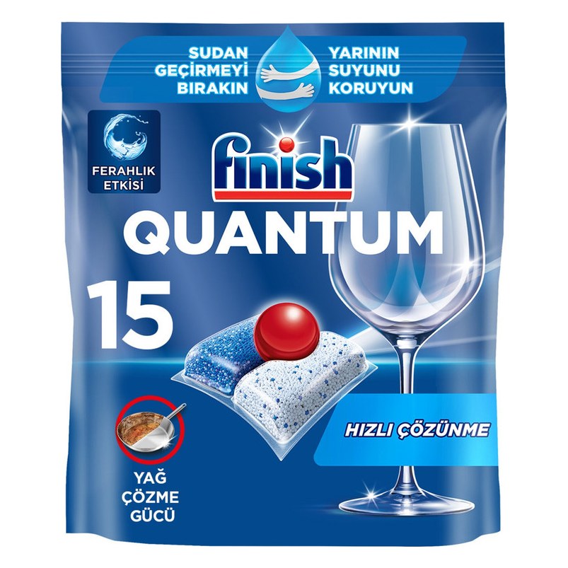 قرص ماشین ظرفشویی فینیش مدل Quantum سری Hızlı Çözünme (حل‌شوندگی سریع) بستهٔ ۱۵ عددی
