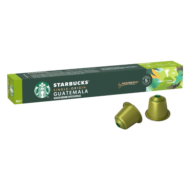 کپسول قهوه استارباکس مدل Single-Origin Guatemala (گواتمالا تک‌خاستگاه) سازگار با نسپرسو – بستهٔ ۱۰ عددی