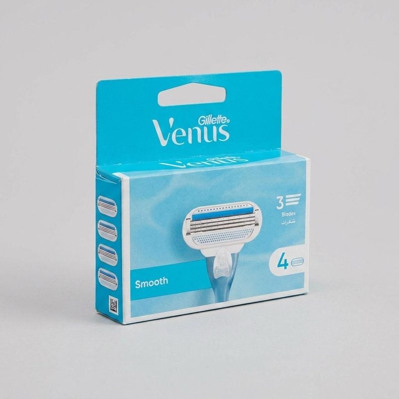 تیغ یدک زنانه ژیلت مدل Venus Smooth سه‌لبه بستهٔ ۴ عددی