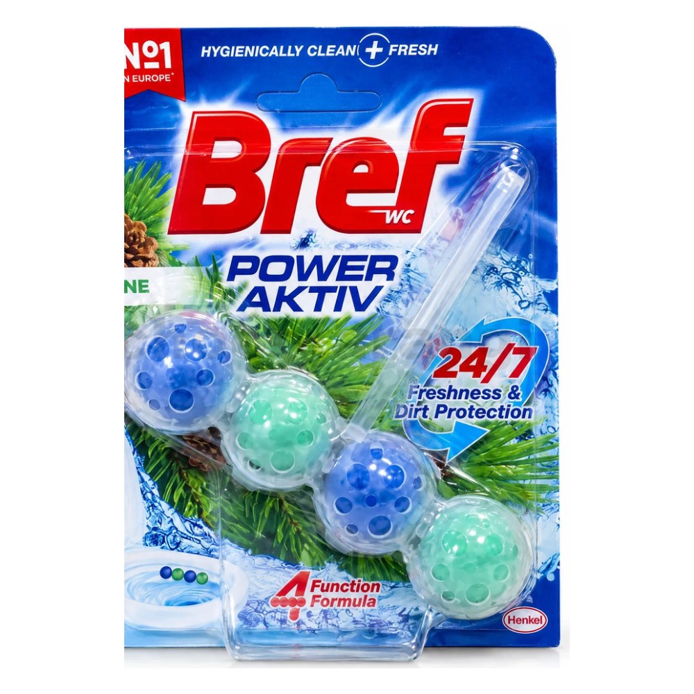 قرص خوشبوکنندهٔ توالت فرنگی برف مدل Power Aktiv رایحهٔ کاج (Pine) تک‌عددی ۵۰ گرم