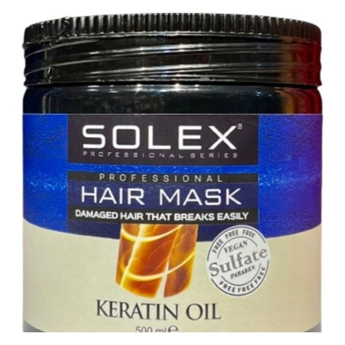 ماسک مو داخل حمام سولکس مدل Keratin Oil (روغن کراتین) بدون سولفات و پارابن ۵۰۰ میلی‌لیتر