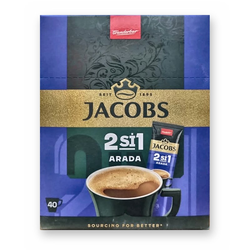 کافی میکس جاکوبز ۲ در ۱ بدون شکر (Jacobs 2'si 1 Arada) – جعبهٔ ۴۰ ساشهٔ ۱۰٫۵ گرمی