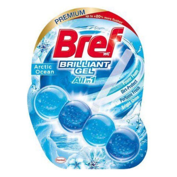 قرص ژلهٔ توالت فرنگی برف مدل Brilliant Gel All in 1 رایحهٔ Arctic Ocean ۴۲ گرم
